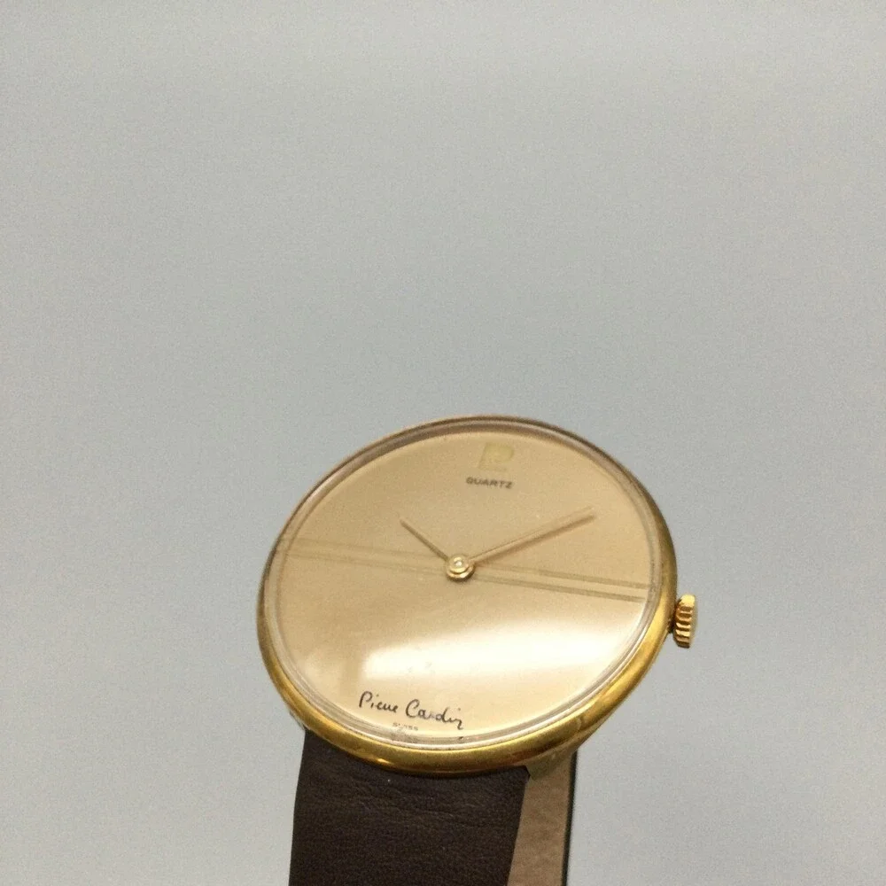 Vintage Pierre Cardin Chromachron Mens Watch 32mm Quartz NOT RUNNING FOR PARTS